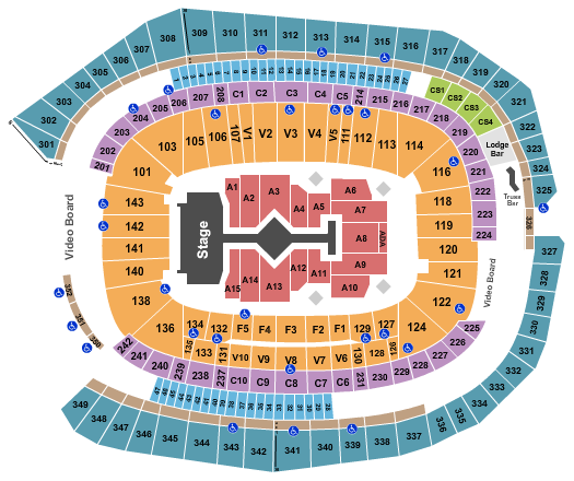 seating chart for US Bank Stadium - Taylor Swift 2023 - eventticketscenter.com