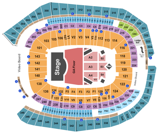 US Bank Stadium Zach Bryan Seating Chart