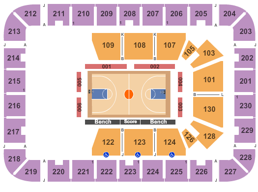 seating chart for ExploreAsheville.com Arena at Harrah's Cherokee Center - Harlem Globetrotters - eventticketscenter.com