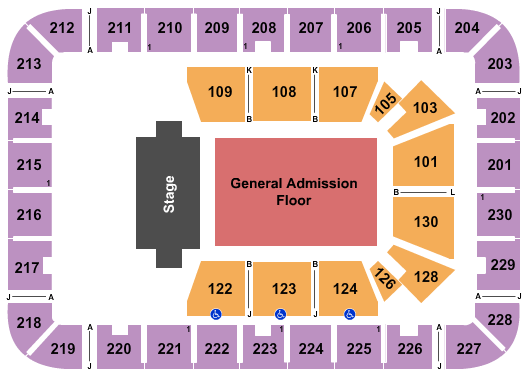 ExploreAsheville.com Arena at Harrah's Cherokee Center Endstage GA Floor Seating Chart