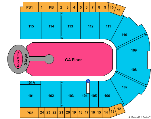 Grossinger Motors Arena Lady Antibellum Seating Chart