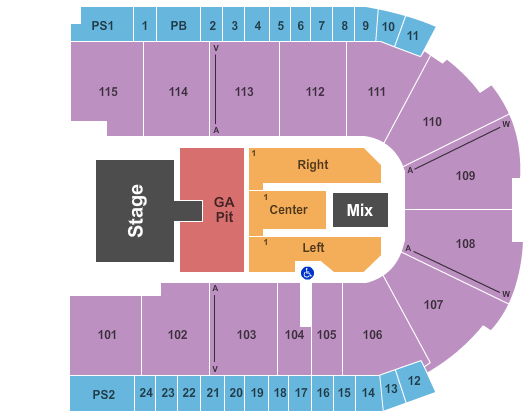 Grossinger Motors Arena Lee Brice & Justin Moore Seating Chart