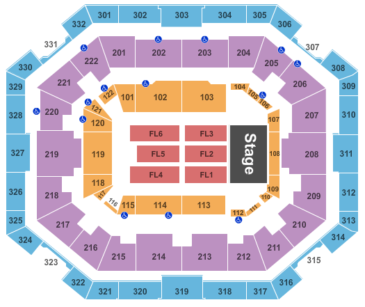 The Yuengling Center End Stage Seating Chart