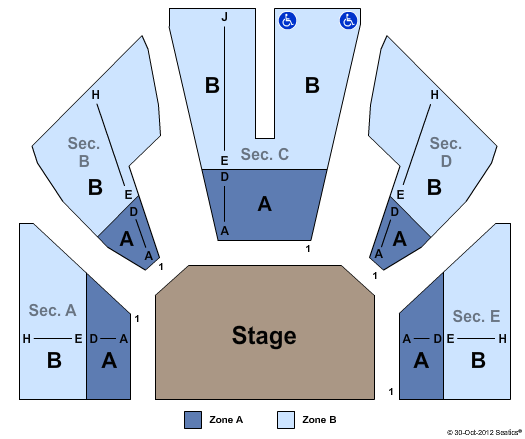 UTEP Wise Family Theatre End Stage Zone Seating Chart