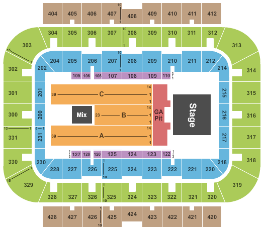 UWM Panther Arena Alan Jackson Seating Chart