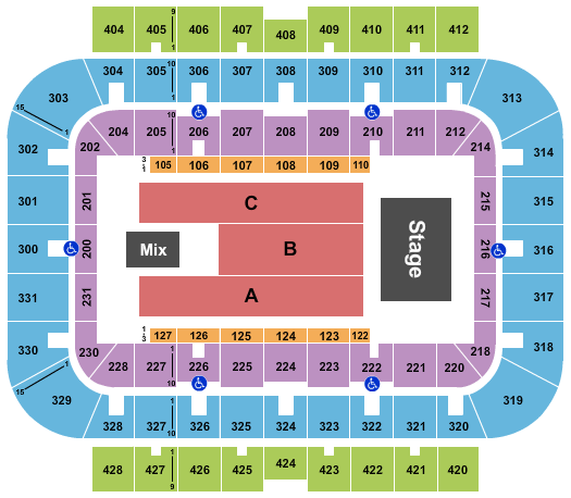 seating chart for UWM Panther Arena - Comedy - eventticketscenter.com