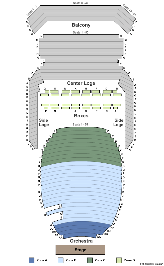 Uihlein Hall at Marcus Center For The Performing Arts Half - Zone Seating Chart