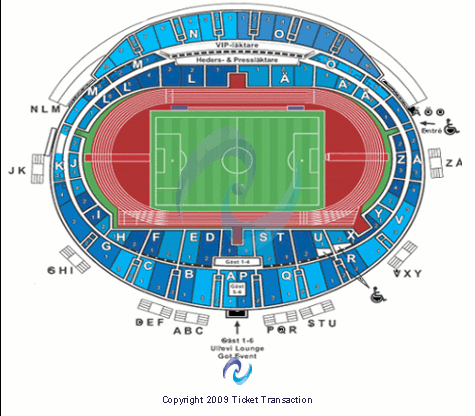Ullevi Stadium Standard Seating Chart