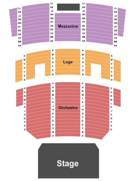 Mainstage at Union County Performing Arts Center Seating Map