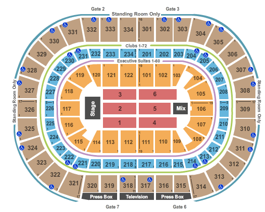 United Center Bette Midler Seating Chart