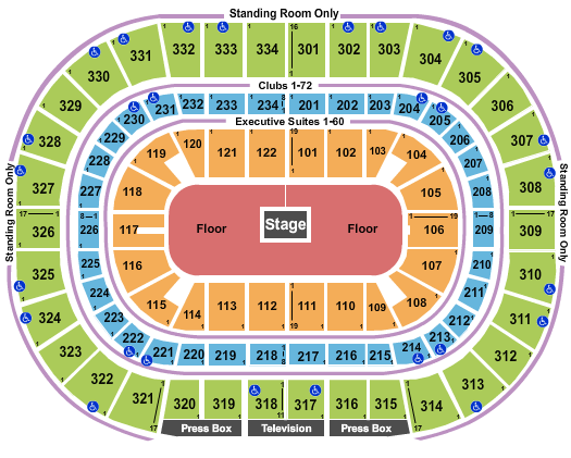 United Center Center Stage/Flr GA Seating Chart