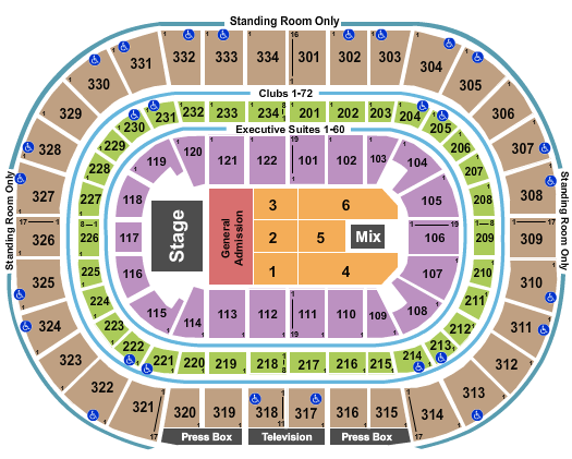 seating chart for United Center - Dave Matthews Band - eventticketscenter.com