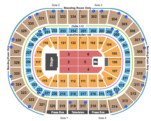 seating chart for United Center - Endstage-3 - eventticketscenter.com