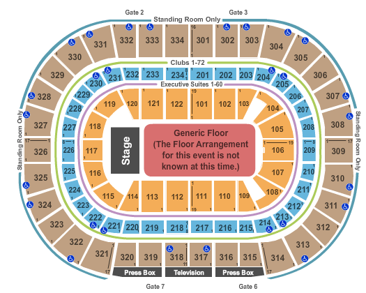 seating chart for United Center - Generic Floor - eventticketscenter.com