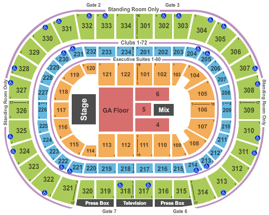 United Center Kings of Leon Seating Chart
