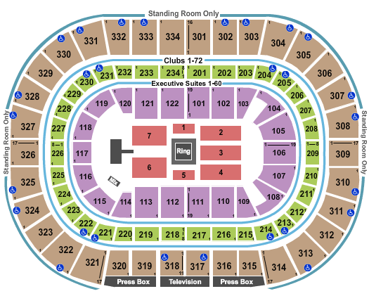 barclays center seating chart wwe