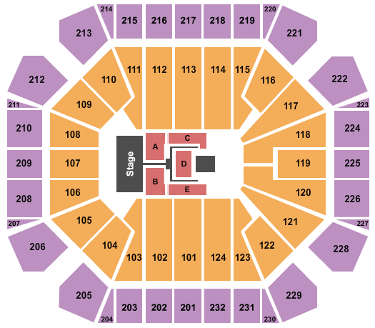 seating chart for United Supermarkets Arena - TobyMac - eventticketscenter.com