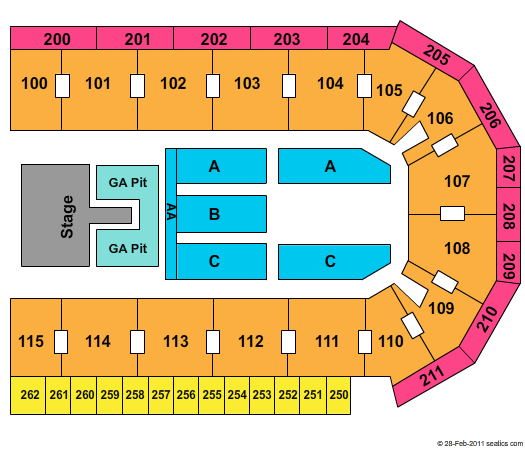 United Wireless Arena Standard Seating Chart