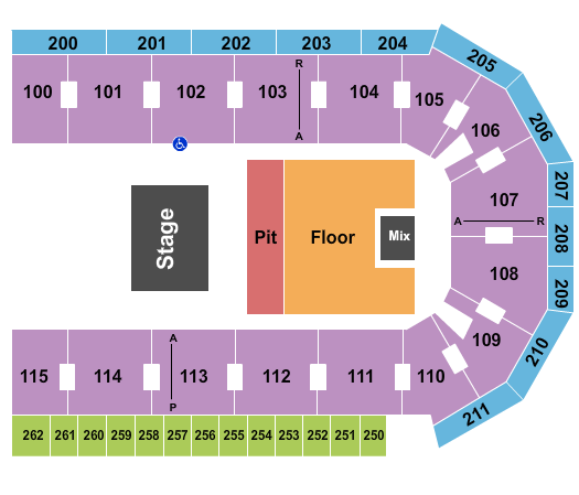 United Wireless Arena Endstage VIP & GA Floor Seating Chart