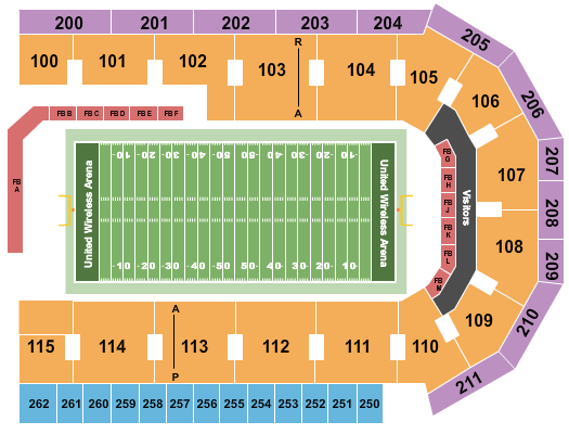 United Wireless Arena Football Seating Chart