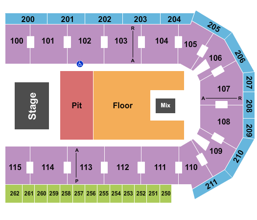 United Wireless Arena GA Pit & GA Floor Seating Chart
