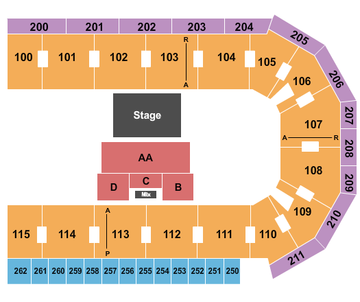 seating chart for United Wireless Arena - Halfstage - eventticketscenter.com