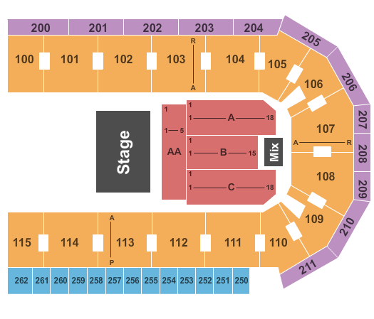 United Wireless Arena Midstage Concert Seating Chart