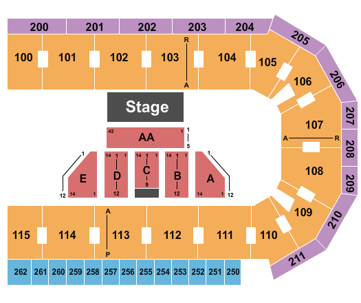 seating chart for United Wireless Arena - Tanya Tucker - eventticketscenter.com
