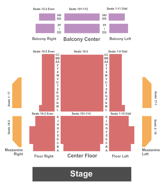 University Auditorium - UF End Stage Seating Chart