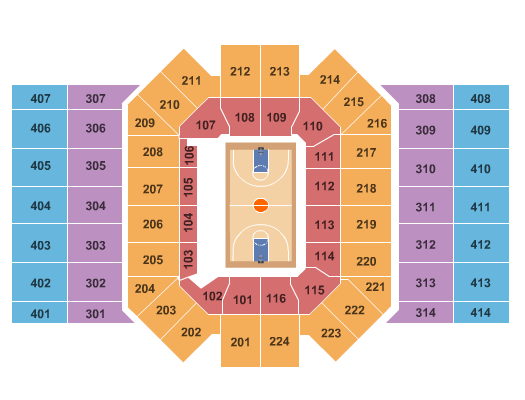 seating chart for University Of Dayton Arena - Basketball - eventticketscenter.com