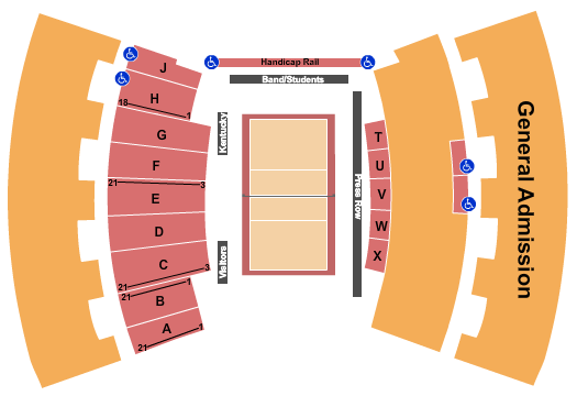 University of Kentucky - Memorial Coliseum Volleyball Seating Chart