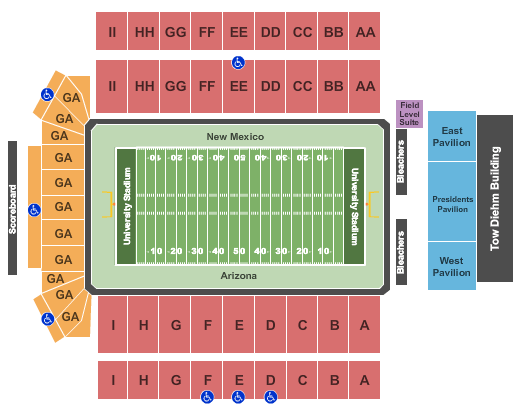 University Stadium Football Seating Chart