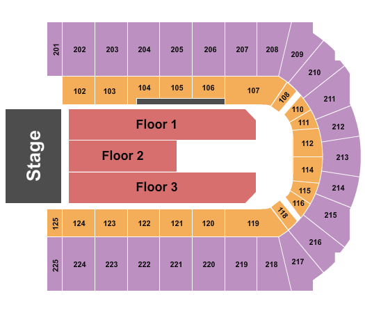 Upstate Medical University Arena at Onondaga County War Memorial Endstage Seating Chart