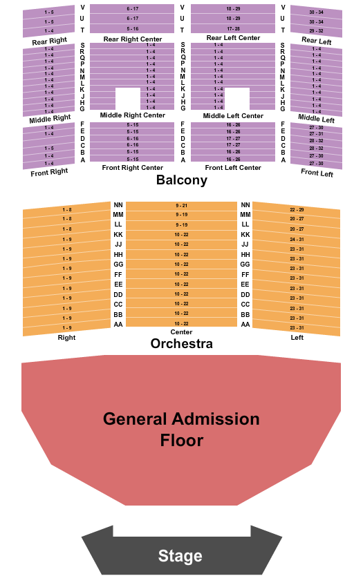 Uptown Theater - KC End Stage GA Seating Chart