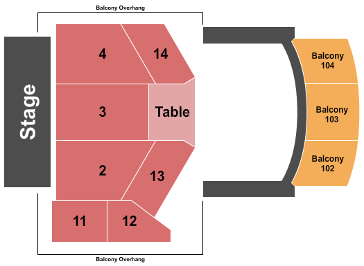 Uptown Theatre Minneapolis Endstage Reserved with Table Seating Chart