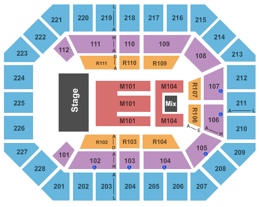 Alliant Energy PowerHouse Endstage - Extended Continental Seating Chart