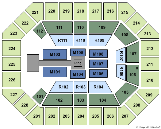 UWM Panther Arena WWE Seating Chart