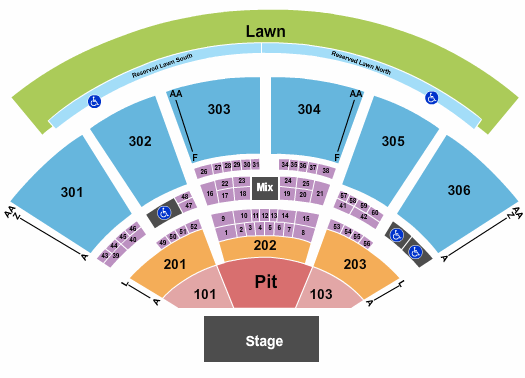 seating chart for USANA Amphitheatre Endstage GA Pit 2 - eventticketscenter.com