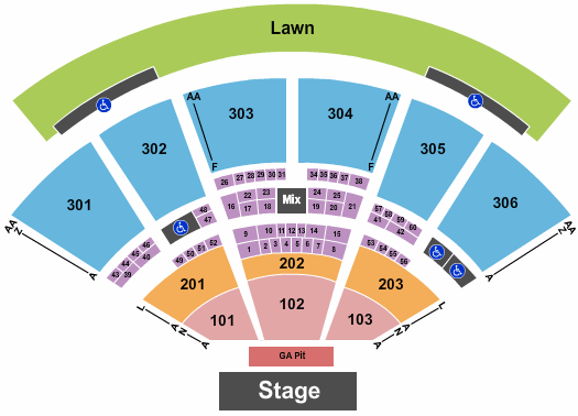 Utah First Credit Union Amphitheatre End Stage Pit 2 Seating Chart