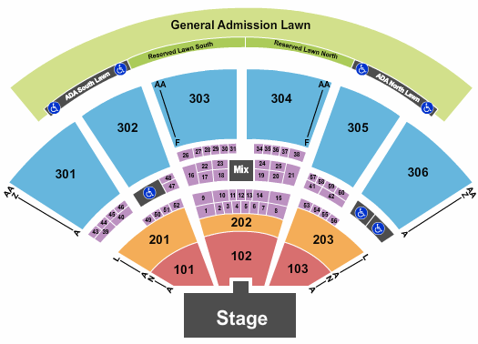seating chart for USANA Amphitheatre Keith Urban - eventticketscenter.com