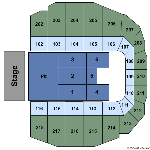 Adirondack Bank Center at Utica Memorial Auditorium Endstage GA Pit Seating Chart