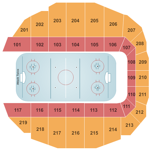 seating chart for Adirondack Bank Center at Utica Memorial Auditorium - Hockey - eventticketscenter.com