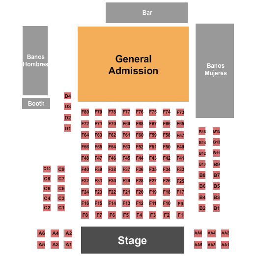 V Live- Chicago Endstage Tables 2 Seating Chart