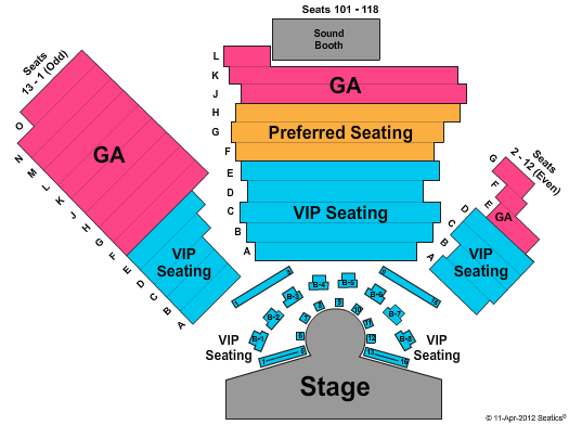 V Theater - Planet Hollywood Resort & Casino End Stage Seating Chart
