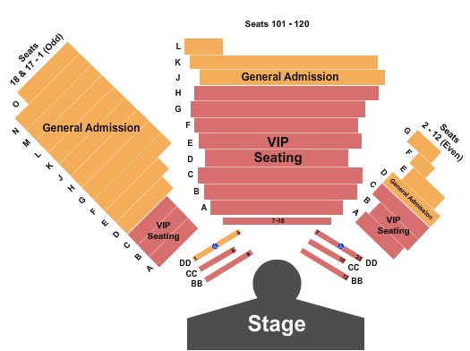 V Theater Upstairs - Planet Hollywood Resort & Casino Endstage 3 Seating Chart