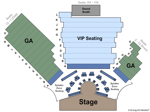 V Theater - Planet Hollywood Resort & Casino Evil Dead Seating Chart
