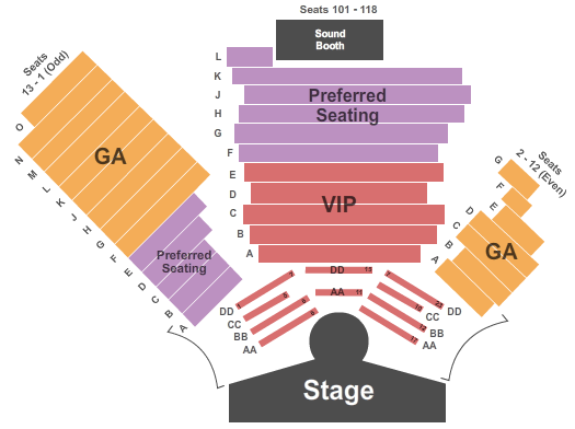 V The Ultimate Variety Show Seating Chart