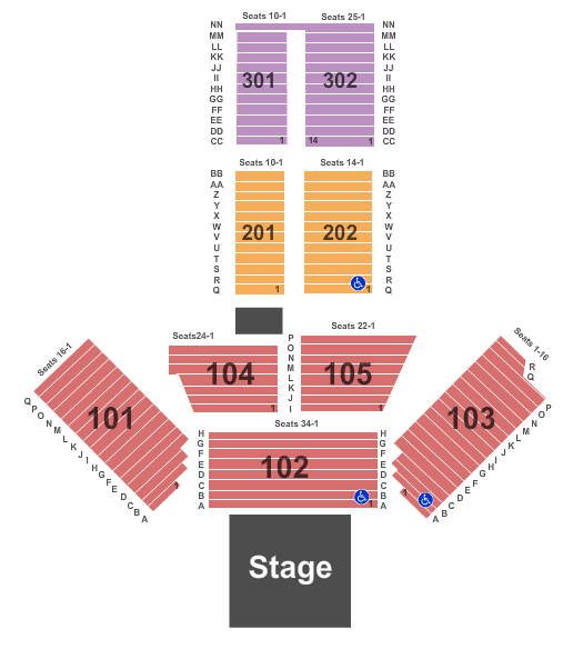 Valley Forge Casino Resort End Stage Seating Chart
