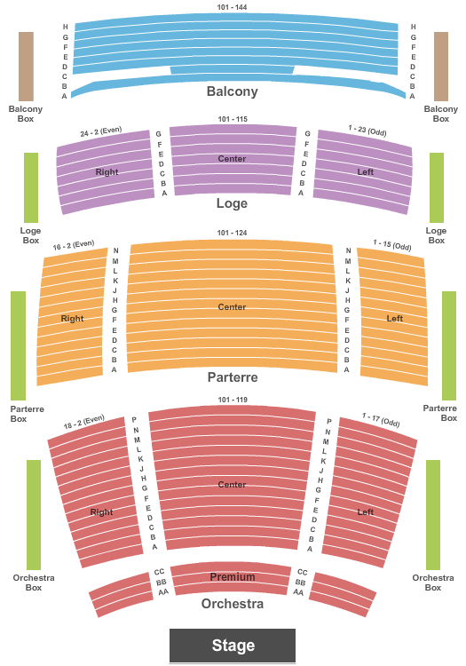 seating chart for The Soraya Great Hall At The Valley's Center for the Performing Arts - CSUN - End Stage - eventticketscenter.com