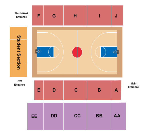 Valparaiso Athletics Recreation Center Basketball Seating Chart